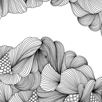Tapet 3D cu linii negre, design abstract, pentru dormitor