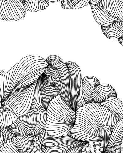 Tapet 3D cu linii negre, design abstract, pentru dormitor