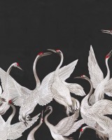 Soaring Cranes, Black, Rebel Walls