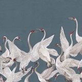 Soaring Cranes, Blue, Rebel Walls