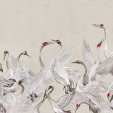 Soaring Cranes, Beige, Rebel Walls