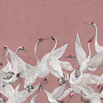 Fototapet Soaring Cranes, Pink, Rebel Walls