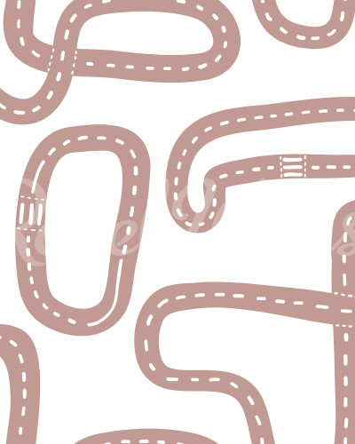 Tapet cu model Race Track, Soft Pink