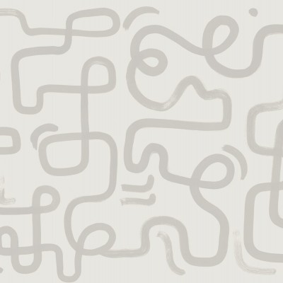 Fototapet decorativ cu linii abstracte gri în camera unui copil