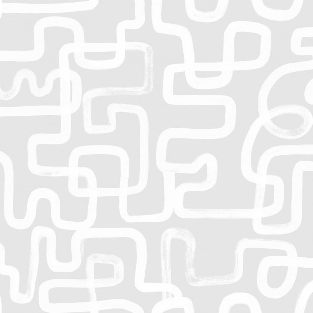 Tapet Artzy Lines, Gray, cu design minimalist și linii grafice subțiri de pe un fond gri deschis.