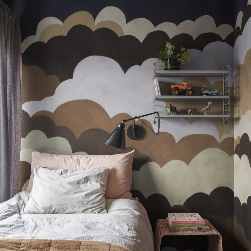 Tapet cu nori roșii și albi - Fun Clouds, Red