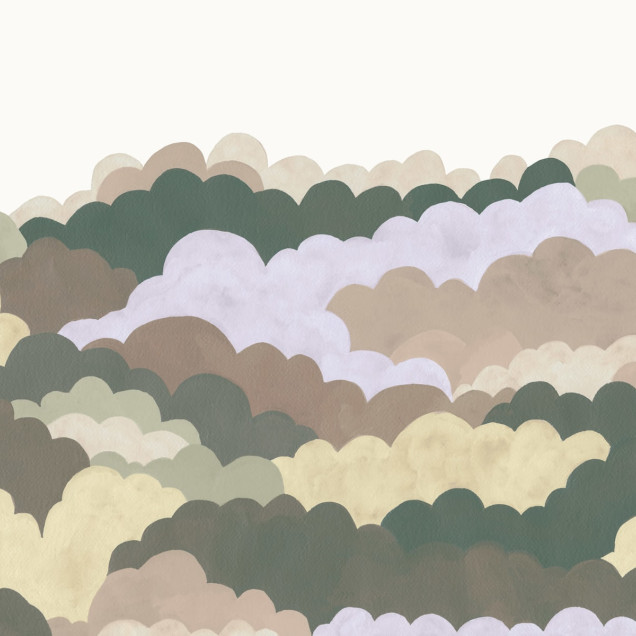 Tapet Fun Clouds, Green
