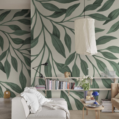 Giant Leaves, Dark Green wallpaper