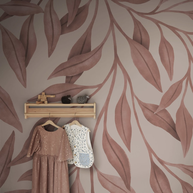 Tapet cu frunze mari, roz, Giant Leaves, Pink