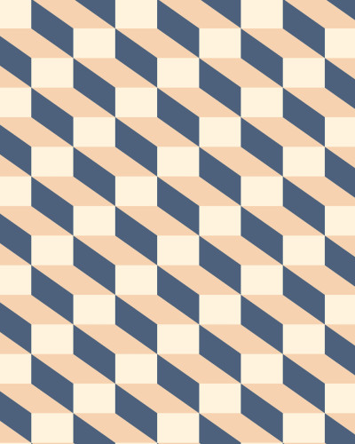 Tapet geometric modern Filled Optic Blue & Pink, cu un design unic in nuante de albastru si roz, perfect pentru bucatarie.
