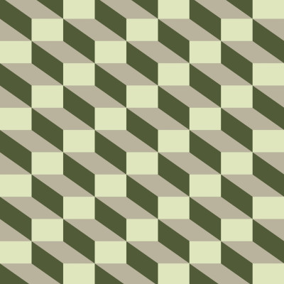Tapet geometric cu forme tridimensionale in nuante de verde