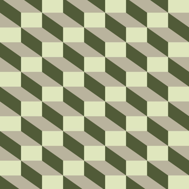 Tapet geometric cu forme tridimensionale in nuante de verde