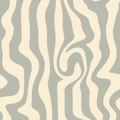 Tapet cu model abstract gri și bej într-o cameră decorată modern