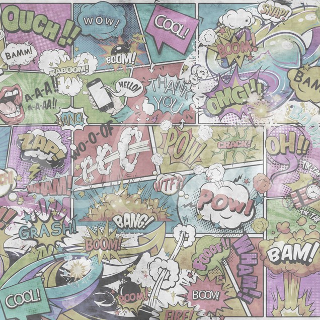Tapet Comics Vintage cu design inspirat din benzile desenate vintage.