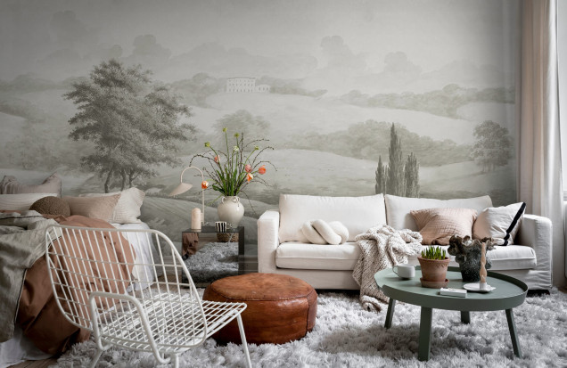 Fototapet Hilltop House, Beige, Rebel Walls
