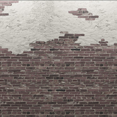Tapet cu cărămizi Ivory Bricks, Red. Un design autentic cu cărămizi roșii ruginite.