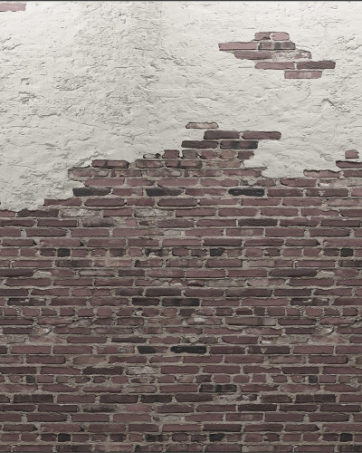 Tapet cu cărămizi Ivory Bricks, Red. Un design autentic cu cărămizi roșii ruginite.