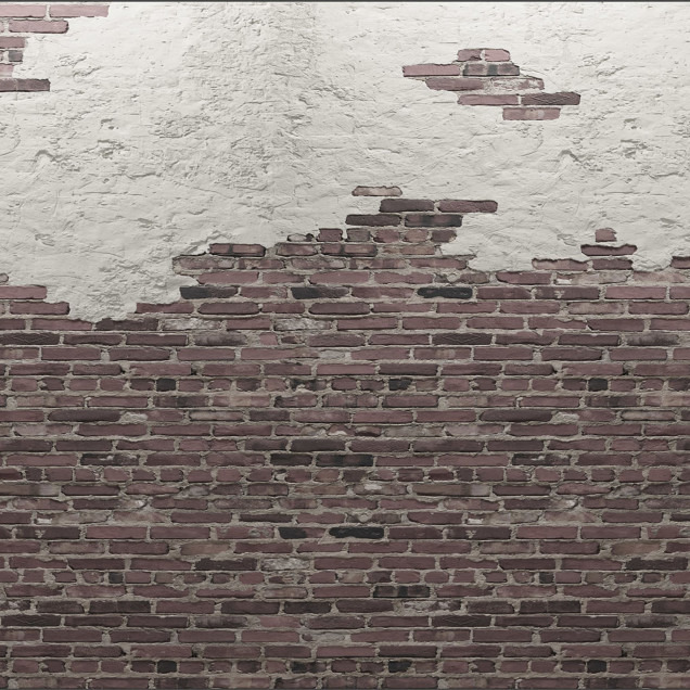 Tapet cu cărămizi Ivory Bricks, Red. Un design autentic cu cărămizi roșii ruginite.