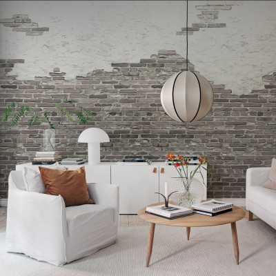 Tapet Ivory Bricks, Soft - un tapet minimalist cu aspect de cărămidă, ideal pentru a crea o statement wall în living, dormitor sau bucătărie.