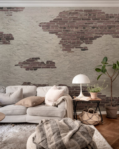 Tapet Ivory Bricks, Plaster cu aspect de caramida veche