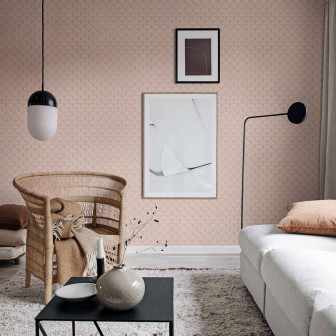Tapet cu model de corali într-un interior elegant