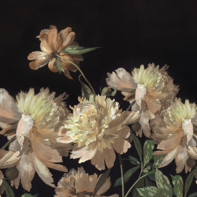 Tapet cu flori Vintage Peony, Yellow