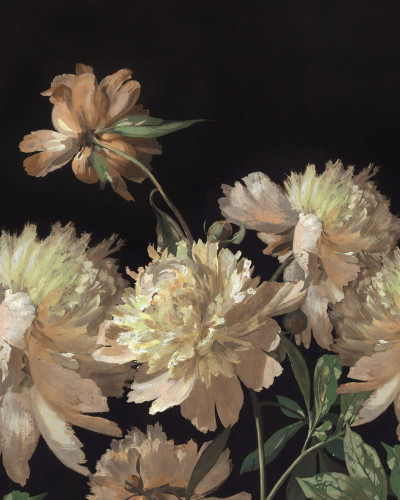 Tapet cu flori Vintage Peony, Yellow