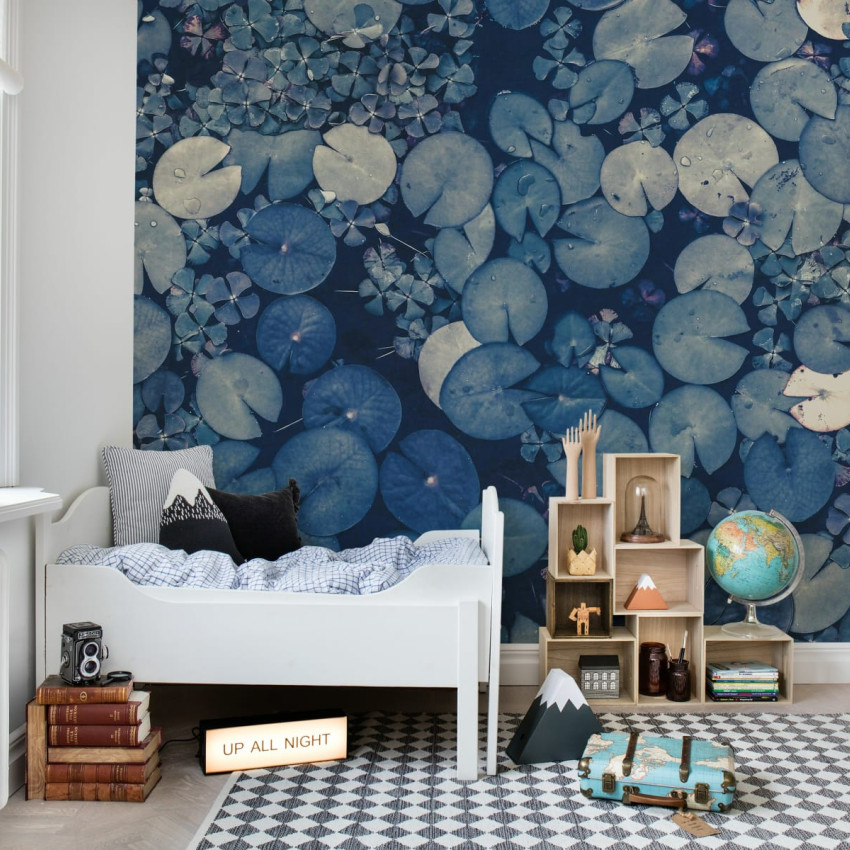 Tapet cu nuferi verzi, ideal pentru un design modern și elegant