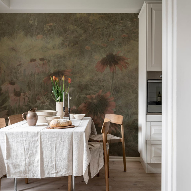 Tapet cu flori roz pastelate, Dreamy Rudbeckia