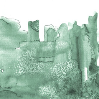Fototapet Watercolor City, Green, Rebel Walls