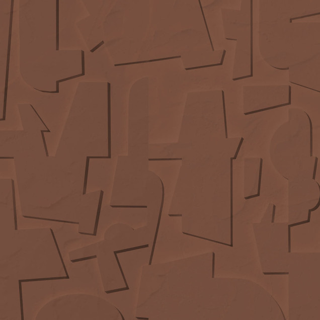 Tapet abstract cu textură din lemn, nuanțe de rugină, decorat cu un design modern și sofisticat.