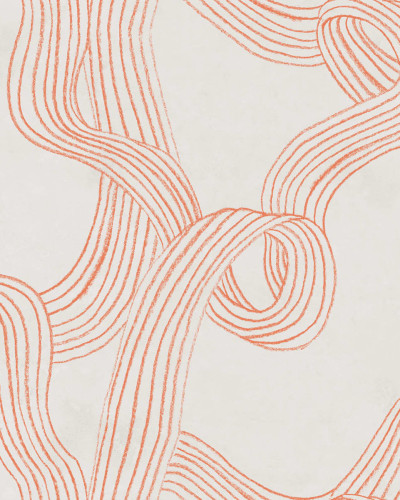 Tapet cu dungi repetabile, portocaliu, cu un design abstract modern, perfect pentru a crea un accent de design în orice cameră.