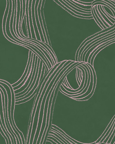 Tapet Stripes Repeatable, Green, cu design minimalist și geometric
