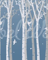 Forest Birds, Blue, Rebel Walls
