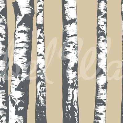 Tapet cu design minimalist - Birch Grove bej