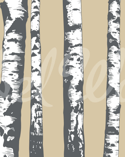 Tapet cu design minimalist - Birch Grove bej
