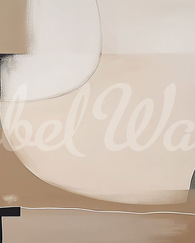 Abstract Shapes, Pastel wallpaper in a bedroom interior
