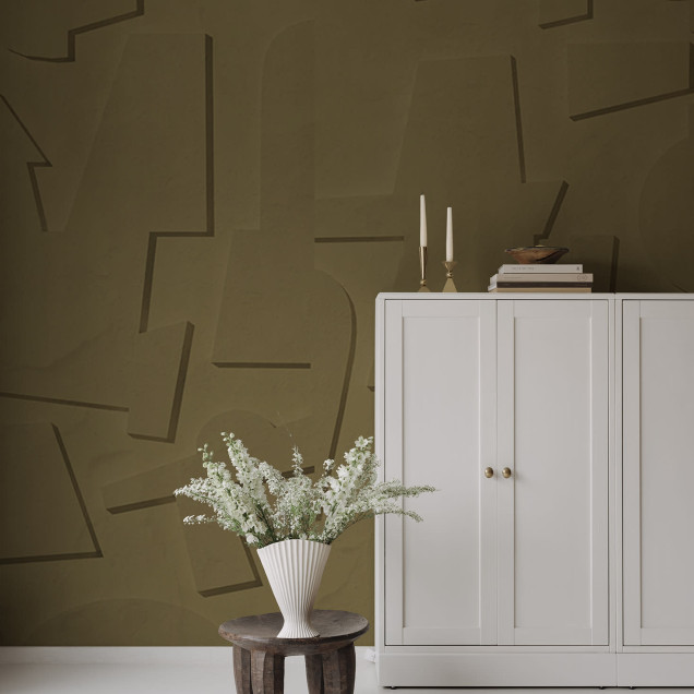Tapet abstract maro cu design minimalist, perfect pentru living, dormitor, birou sau bucătărie