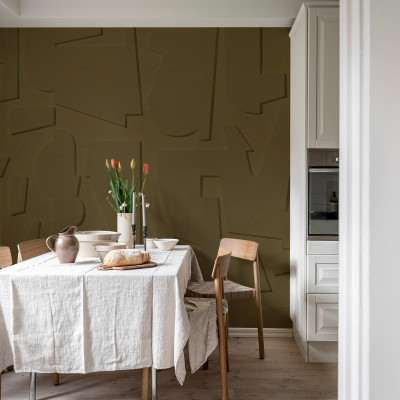 Tapet abstract maro cu design minimalist, perfect pentru living, dormitor, birou sau bucătărie