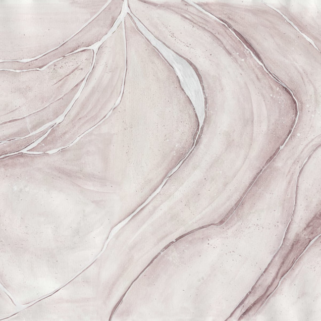 Tapet abstract Watercolor Flow, Dusty Pink cu tonuri calde de roz prafuit, cu linii curbe si ondulate, perfect pentru un living modern