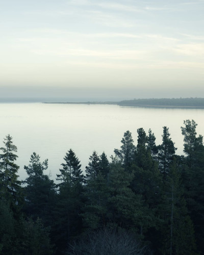 Top View, Day wallpaper,  imagine cu un lac, o pădure și o atmosferă liniștitoare