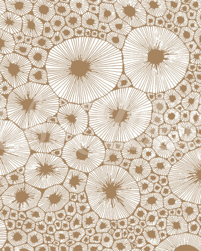 Tapet cu model geometric modern, Bold Coral, Brown, într-un dormitor