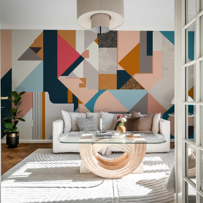 Fototapet cu forme geometrice retro