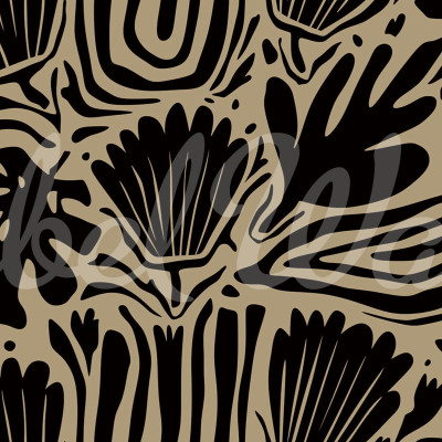 Tapet Abstract Blossoms, Brown, cu flori mari, ideale pentru a adăuga o notă de eleganță și stil oricărei încăperi. Culoarea maro caldă și detaliile negre creează o atmosferă relaxantă și primitoare.