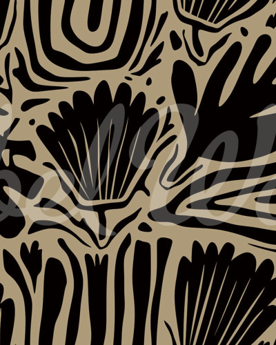 Tapet Abstract Blossoms, Brown, cu flori mari, ideale pentru a adăuga o notă de eleganță și stil oricărei încăperi. Culoarea maro caldă și detaliile negre creează o atmosferă relaxantă și primitoare.
