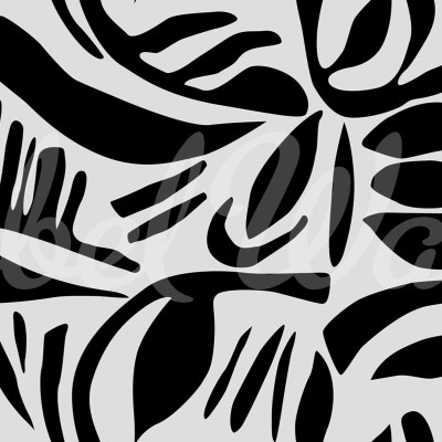 Tapet Abstract Leafs Black & White - un design modern cu frunze abstracte în negru și alb