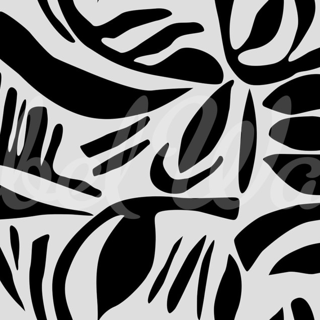 Tapet Abstract Leafs Black & White - un design modern cu frunze abstracte în negru și alb