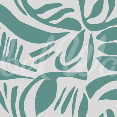 Abstract Leafs, Turquoise, Rebel Walls