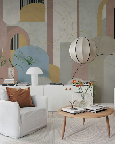Tapet cu arce elegante și detalii geometrice