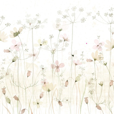Tapet cu flori pastelate Dreamy Meadow